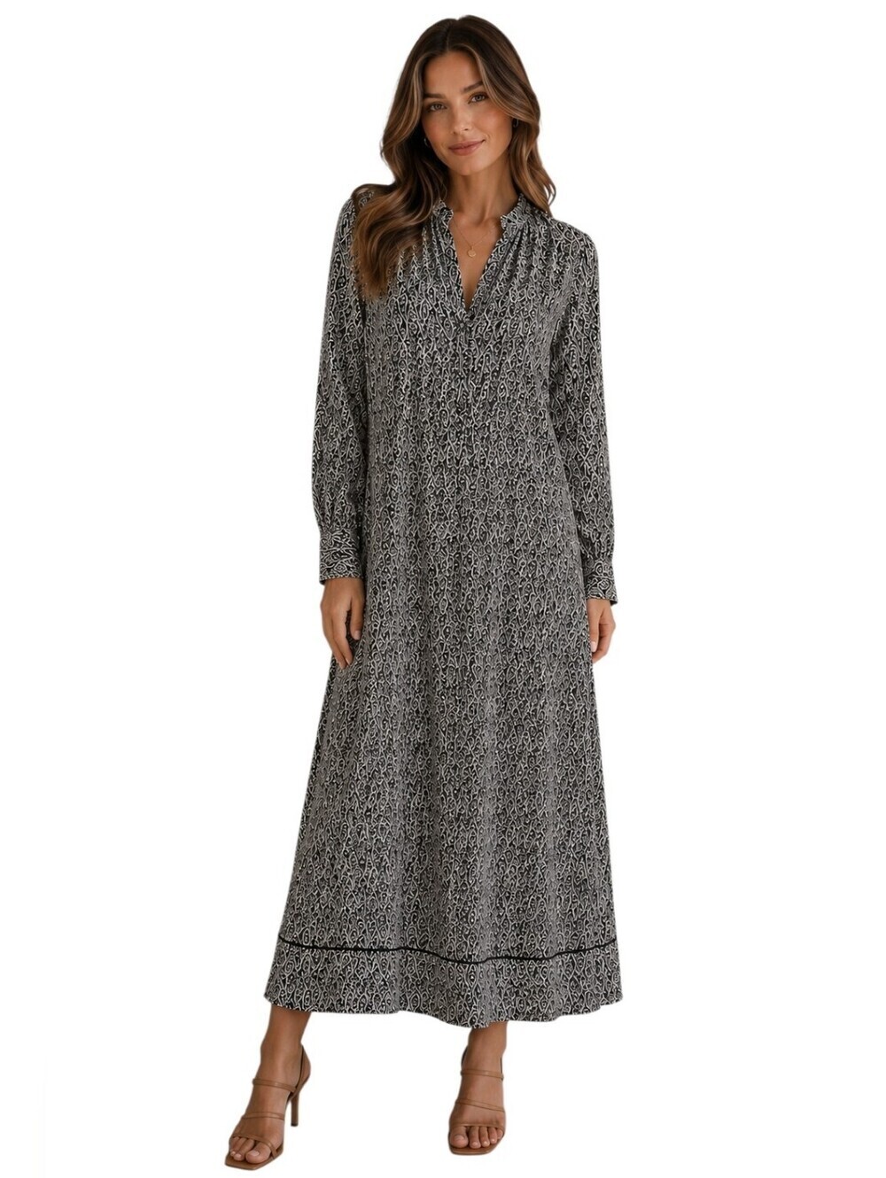 Layla 100% Cotton Paisley Print Boho Long Sleeve Maxi Dress. Size small